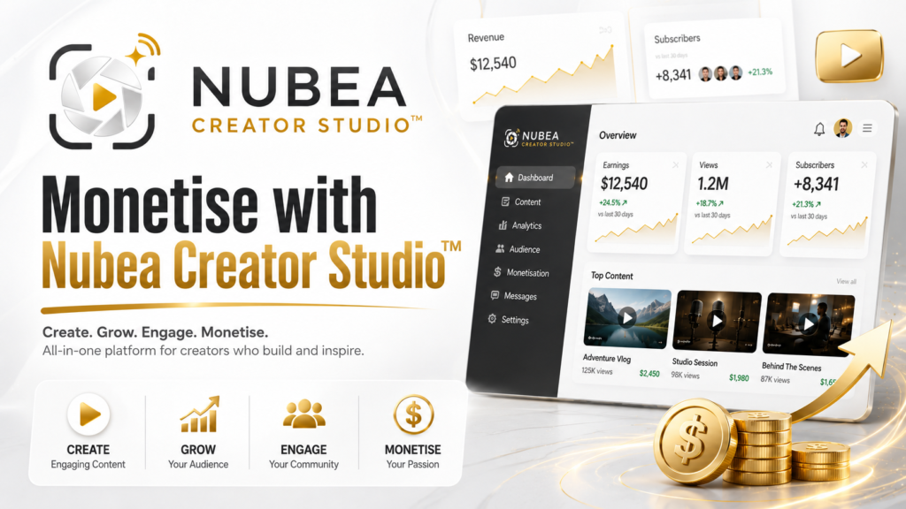Monetise with Nubea Creator Studio